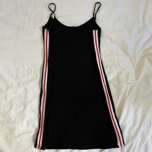 BRANDY MELVILLE | Black bodycon dress with Red & White stripes